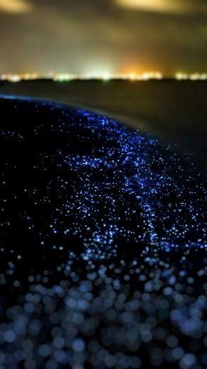 Ocean Night Dark Blink Beautiful Nature Android Wallpaper