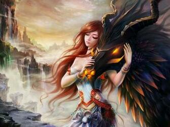 Girl And Dragon Wallpaper Image Pictures Photos
