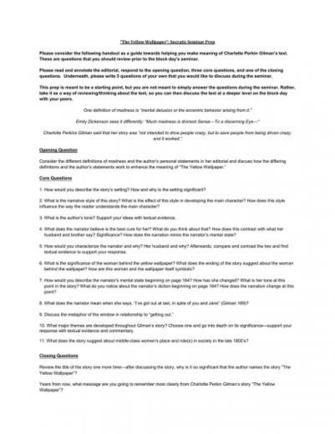 Yellow Wallpaper Socratic Prep