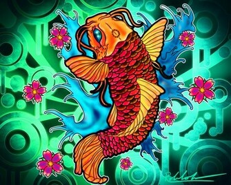 Koi Art Wallpaper A Fish Having Dream By