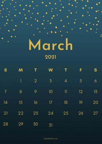 iPhone March Calendar Wallpaper