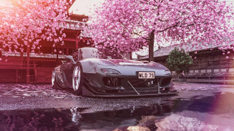 Mazda Rx7 Parked In Tokyo Mobile Live Wallpaper