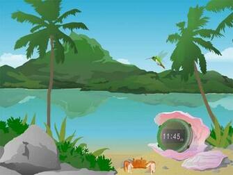 Tropical Clock Live Wallpaper For Windows Screensaver