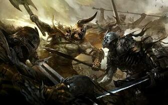 Battle Fight Horns Weapons Fantasy Art Armor Artwork Spears Swords Ax