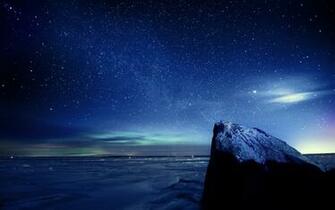 The Icing Sky With Many Wtinkle Stars In Winter Photo