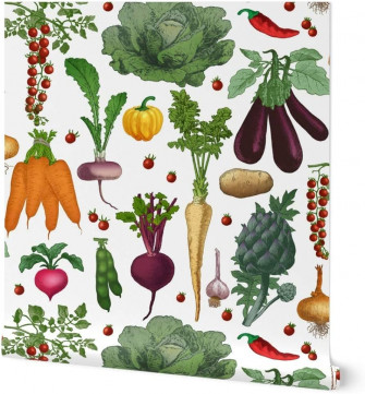 Spoonflower Peel Stick Wallpaper 6ft X 2ft Tomatoes Vegetable