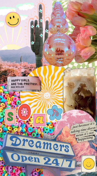 Summer Mood Board Wallpaper Happy Girls Positive Quote