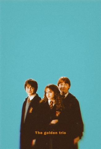 The Golden Trio Aestethic Wallpaper Harry Potter
