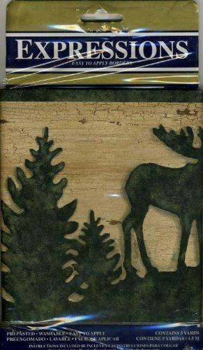 Presenting The Popular Moose Bear Deer Pine Tree Lodge Wallpaper