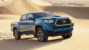 Toyota Tacoma Blue Color On Sand UHD Wallpaper Cars