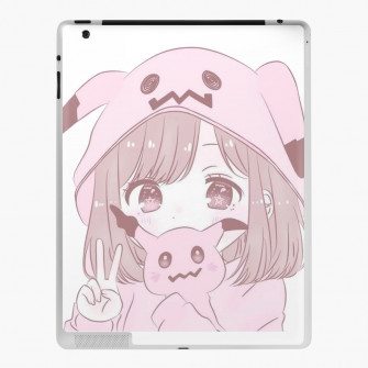 Cute Anime Girl Soft Aesthetic iPad Case Skin By Merch