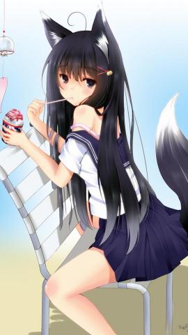 Cat Girl Phone Wallpaper On