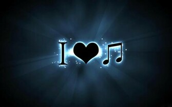Love Music Wallpaper With Dark Illuminating Background