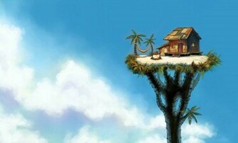 The Tiny Beach Hut Wallpaper Background