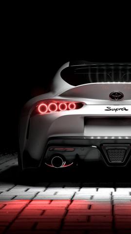 Wallpaper Toyota Supra Sportscar White Rear