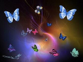 Fairies And Butterflies Background Colourful