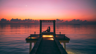 Girl Silhouette Pier 4k Wallpaper HD Photography Image