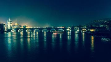 Prague Czech Republic Night Lights Wallpaper