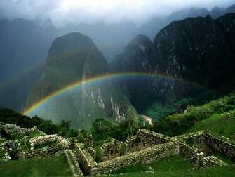 Rainbow Over Machu Picchu Peru Wallpaper
