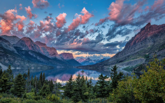 Cloud Lake Landscape Montana Mountain Nature Saint Mary Usa
