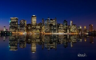 Manhattan Night Skyline Wallpaper HD