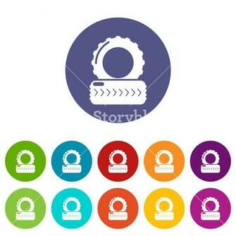 Paintball Field Tire Barricade Icons Color Set Vector For Any Web