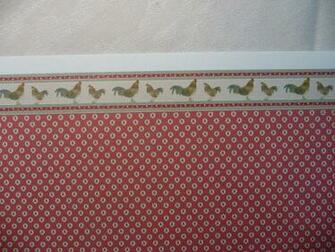 Miniature Dollhouse Red Rooster Wallpaper By Brodnax Sheets