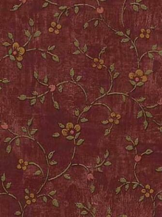 Calico Burgundy Wallpaper Rustic Country Primitive