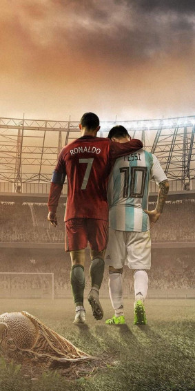 Messi And Ronaldo Football iPhone Wallpaper