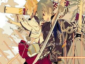 Lon And Soraru Brown Hair Cool Boys Katana