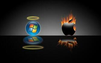 Wallpaper Widescreen Funny Apple Microsoft Jpg