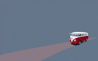 Minimalist Bus Vector Road Art HD Wallpaper Magic4walls