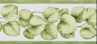 Waverly Lime Green Leaf On White Wallpaper Border