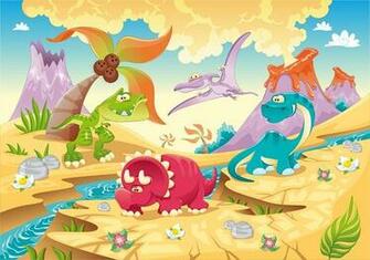 Childrens Wallpaper Cartoon Dinosaur Wall Murals Ink