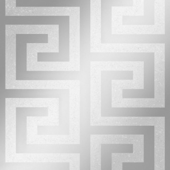 London Greek Key Wallpaper In Silver I Love