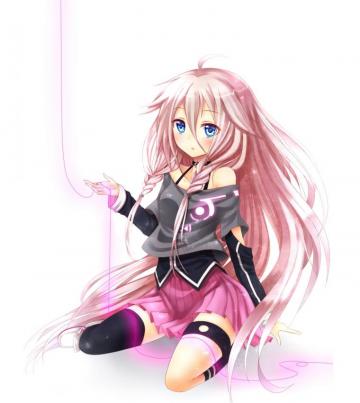 Creeper Red Eyes Short Hair Minecraft Thighhighs Blush