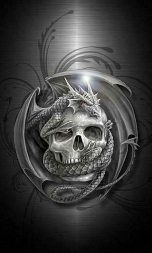 Skull Dragon Phone Wallpaper