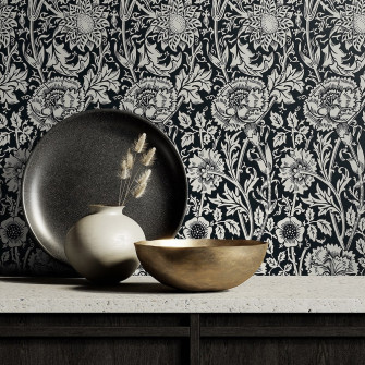 Galerie Tonal Floral Trail Black Wallpaper