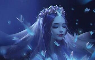 Wallpaper Girl Butterfly Smile Magic Veil Long Hair