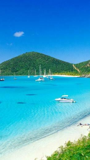 Nature White Boats British Virgin Islands Bay Wallpaper