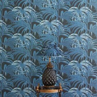 Palmeral Wallpaper Midnight Azure Pinpina