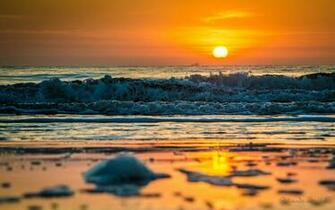 Waves Sunset Beach Wallpaper Desktop Wallpapertube