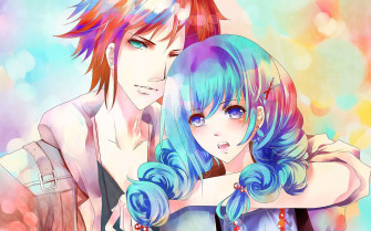 HD Cute Anime Couple Background Wallpaper