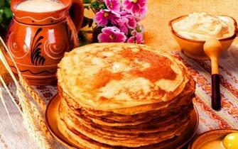 Pancakes Milk Sour Cream Jug Stock Photos Image HD