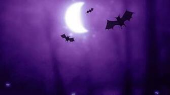 Bats In The Purple Night Wallpaper