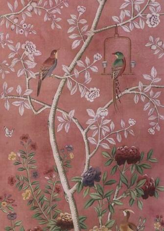 Wallpaper Prints Block Chinoiserie Pink