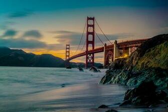Golden Gate Bridge San Francisco Beach Ocean Sunset HD