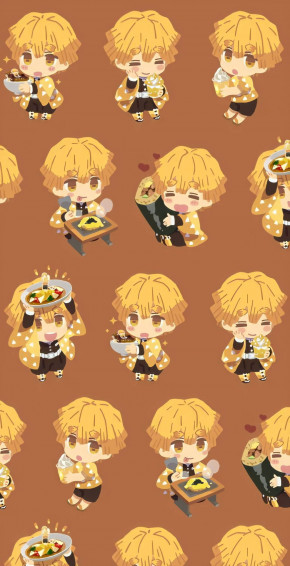Cute Zenitsu Chibi Pattern Kf4jibo71wy7zfr9 Wallpaper