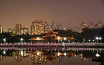 Wallpaper China Shenzhen Fence Night Rivers Street Lights