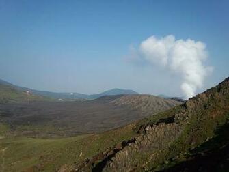 HD Wallpaper Volcano Aso Plume Blue Sky Japan Lava Summer